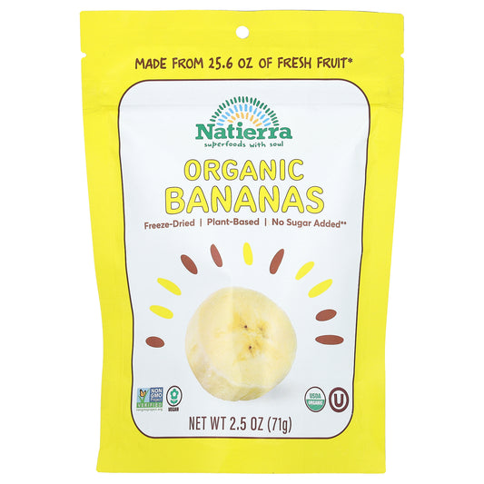 Natierra, Organic Freeze-Dried Bananas, 2.5 oz (71 g)