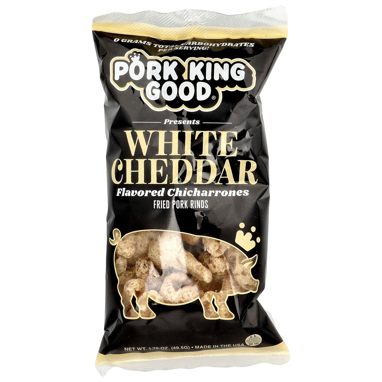 Pork King Good, Flavored Chicharrones, White Cheddar, 1.75 oz (49.5 g)