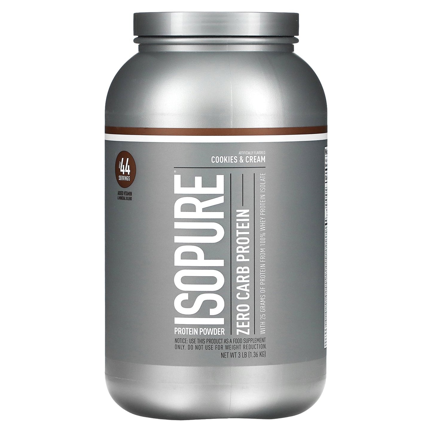 Isopure, Zero Carb, Protein Powder, Cookies & Cream, 3 lb (1.36 kg)