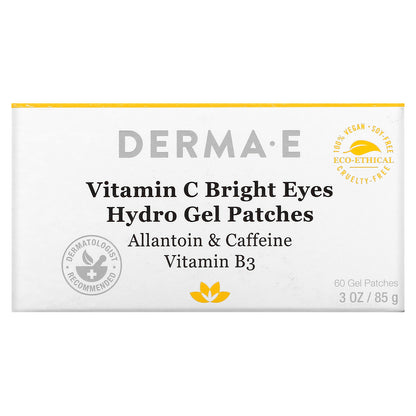 DERMA E, Vitamin C Bright Eyes Hydro Gel Patches, 60 Patches