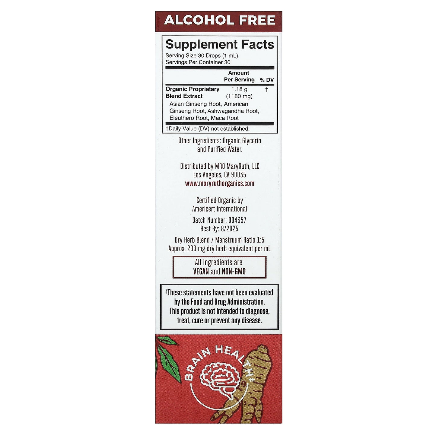 MaryRuth's, Organic Ginseng Vitality Liquid Extract, Alcohol Free, 1 fl oz (30 ml)