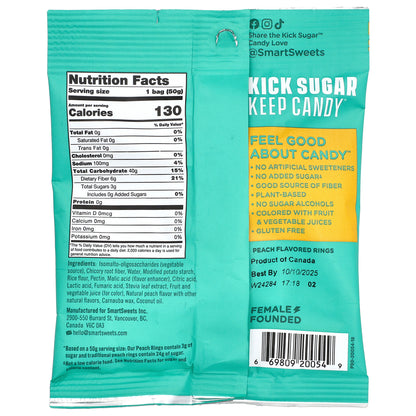 SmartSweets, Peach Rings, 1.8 oz (50 g)