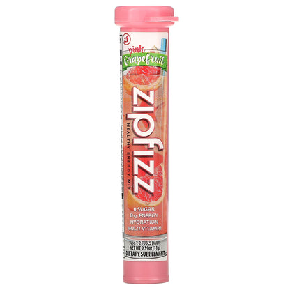 Zipfizz, Energy Drink Mix, Pink Grapefruit, 20 Tubes, 0.39 oz (11 g) Each