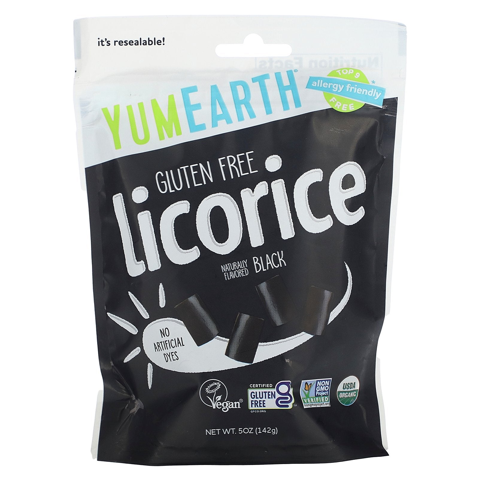 YumEarth, Organic Licorice, Black, 5 oz (142 g)