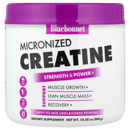 Bluebonnet Nutrition, Micronized Creatine Powder, Unflavored, 10.58 oz (300 g)