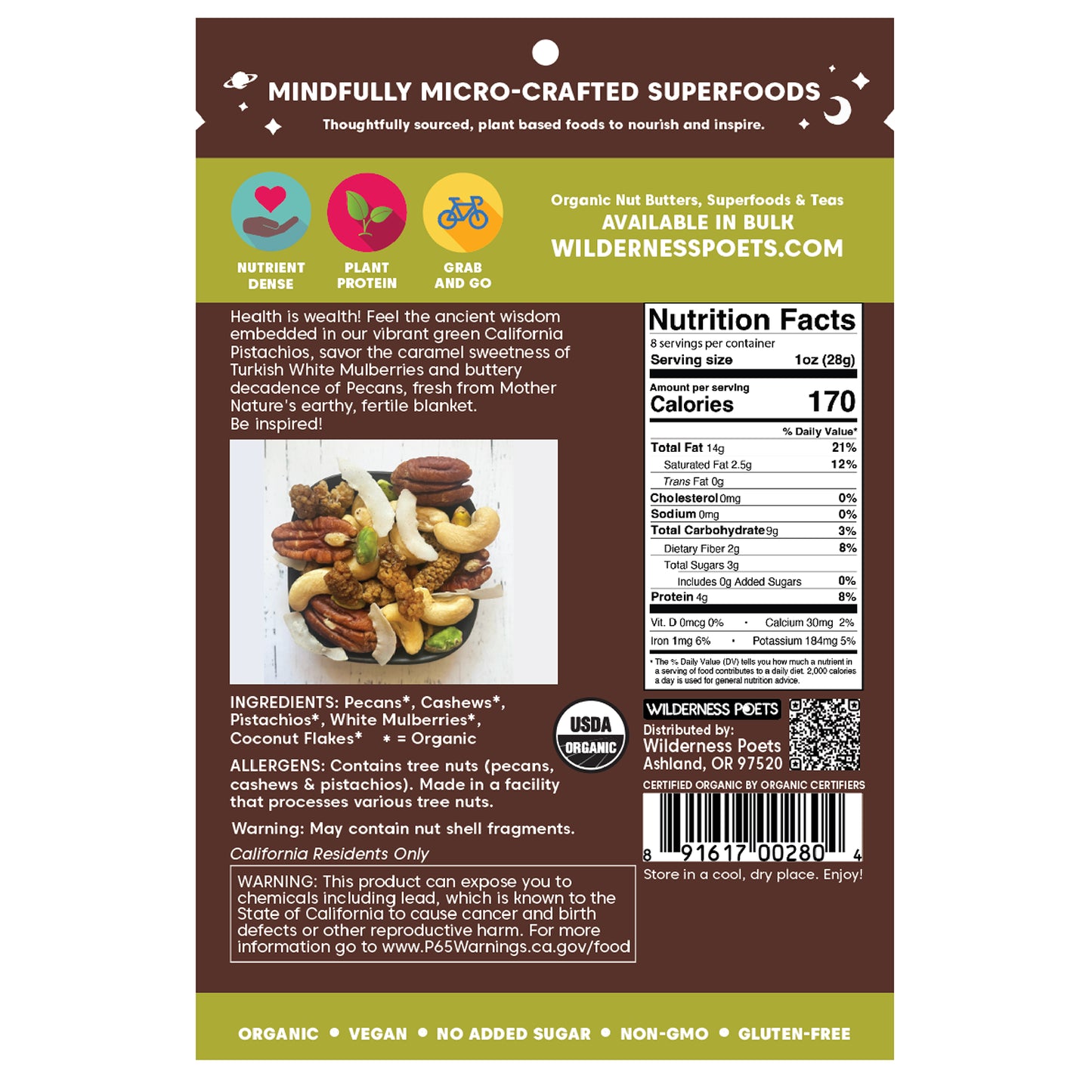 Wilderness Poets, Organic Wild Mix, Delight Trail Mix, 8 oz (226 g)