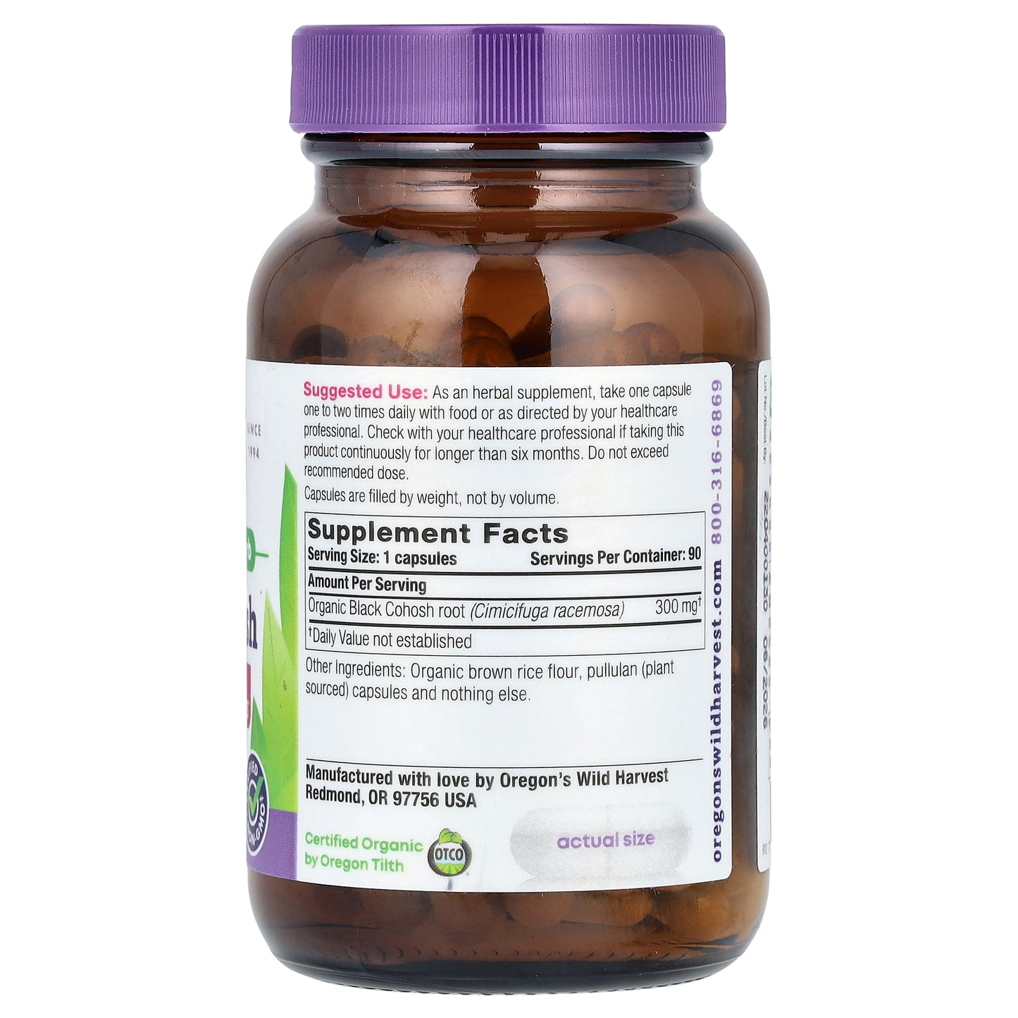 Oregon's Wild Harvest, Black Cohosh, 90 Vegan Capsules (300 mg per Capsule)