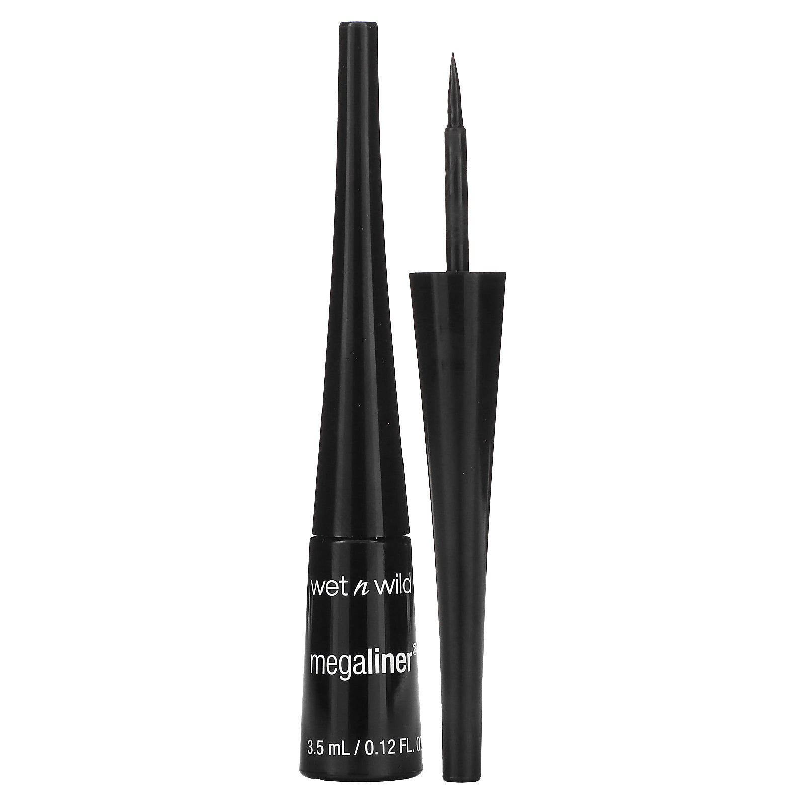 wet n wild, MegaLiner, Liquid Eyeliner, Black, 0.12 fl oz (3.5 ml)