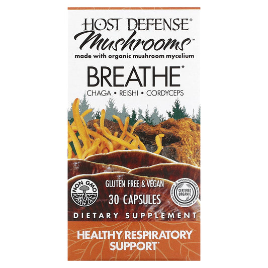 Host Defense, Mushrooms, Breath, 30 Capsules