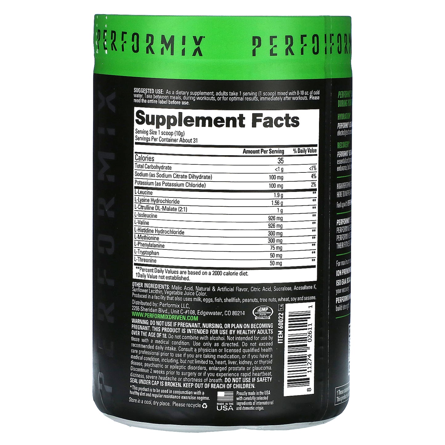 Performix, ISO EAA + BCAA Recovery, Watermelon, 11 oz (313 g)