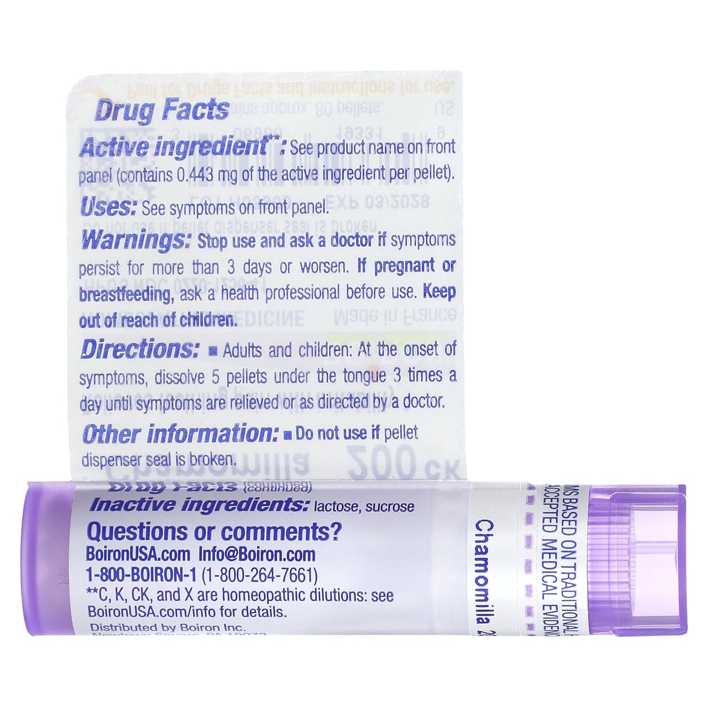 Boiron, Chamomilla, 200CK, Teething  & Irritability, Approx 80 Pellets