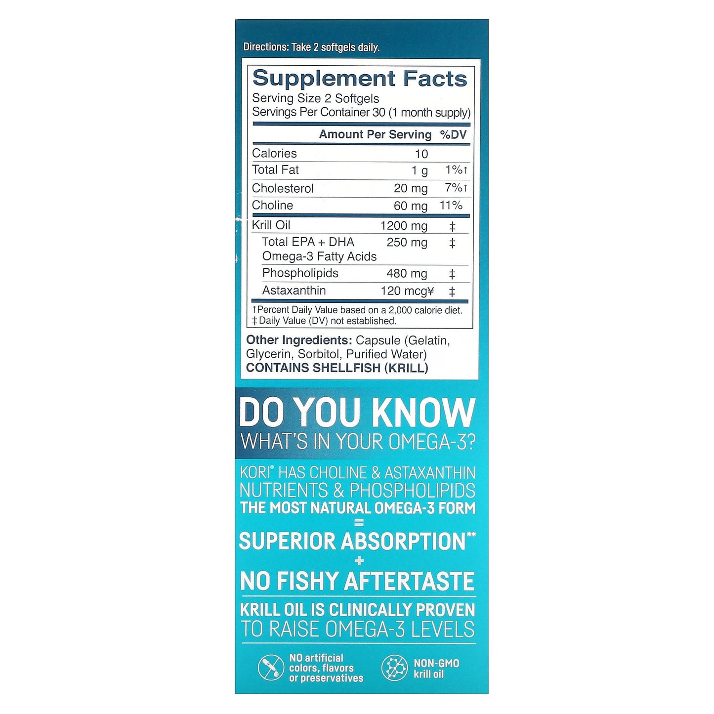 Kori, Pure Atlantic Krill Oil, Multi-Benefit Omega-3, 60 Softgels (600 mg per Softgel)