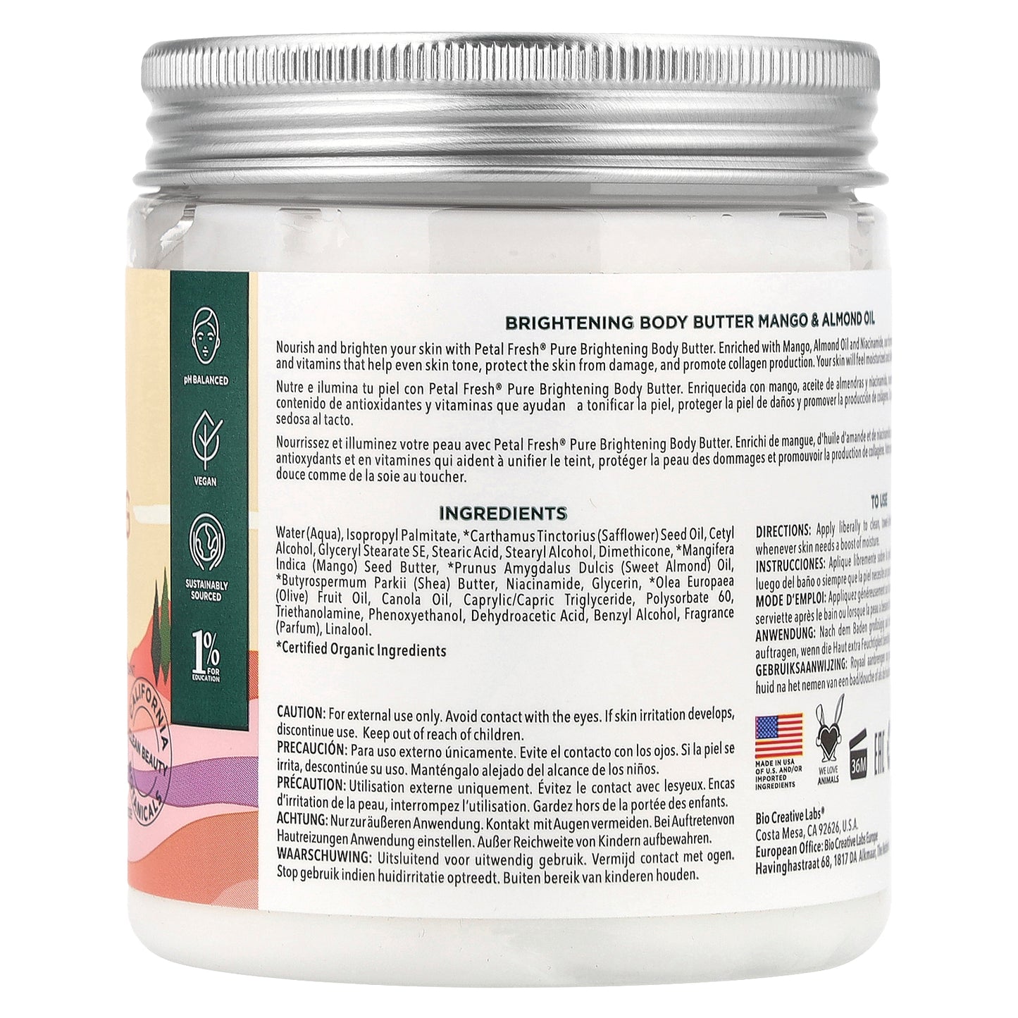 Petal Fresh, Brightening Body Butter With Niacinamide, Mango & Almond Oil, 8 oz (237 ml)
