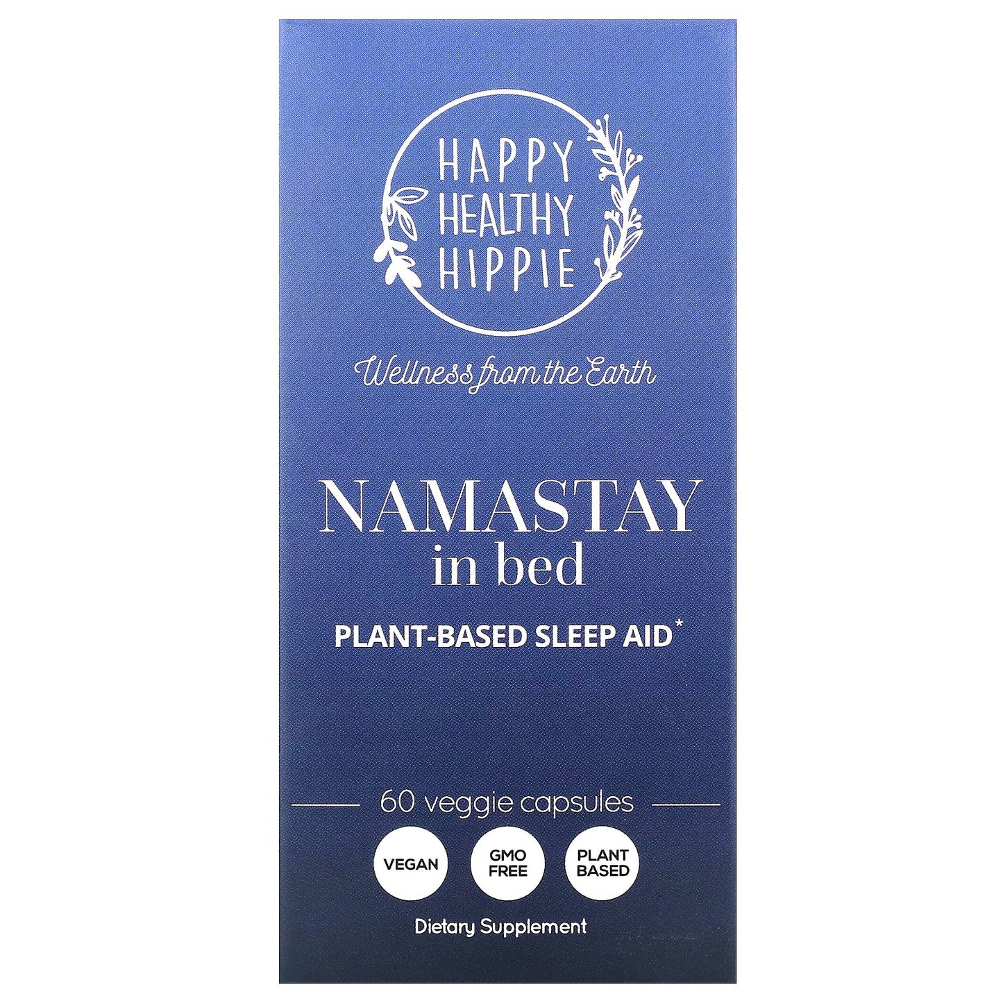 Happy Healthy Hippie, Namastay In Bed, Plant-Based Sleep Aid, 60 Veggie Capsules