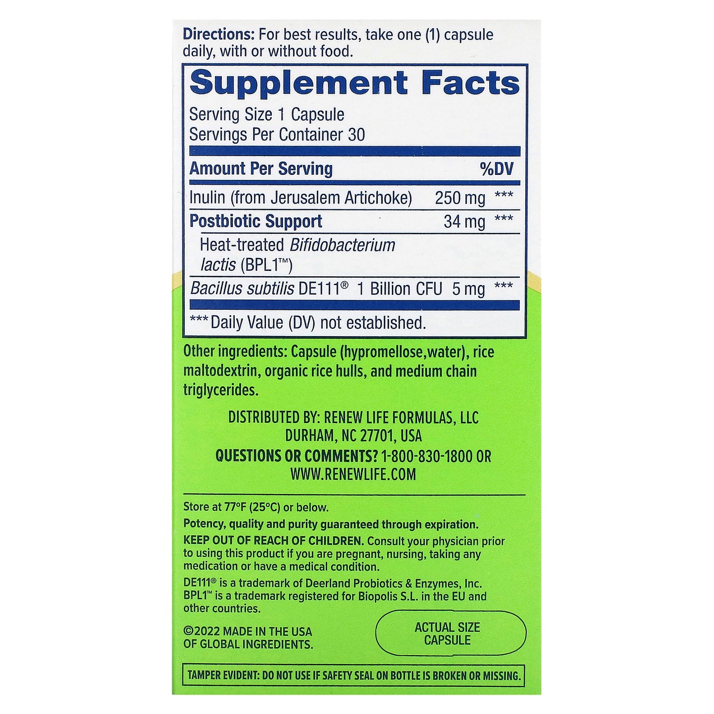 Renew Life, Metabolic Boost, Pre + Pro + Postbiotic, 30 Vegetarian Capsules