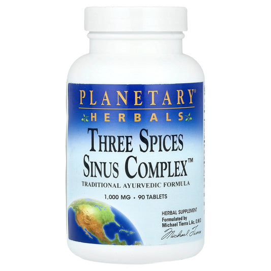 Planetary Herbals, Three Spices Sinus Complex™, 1,000 mg, 90 Tablets (500 mg per Tablet)