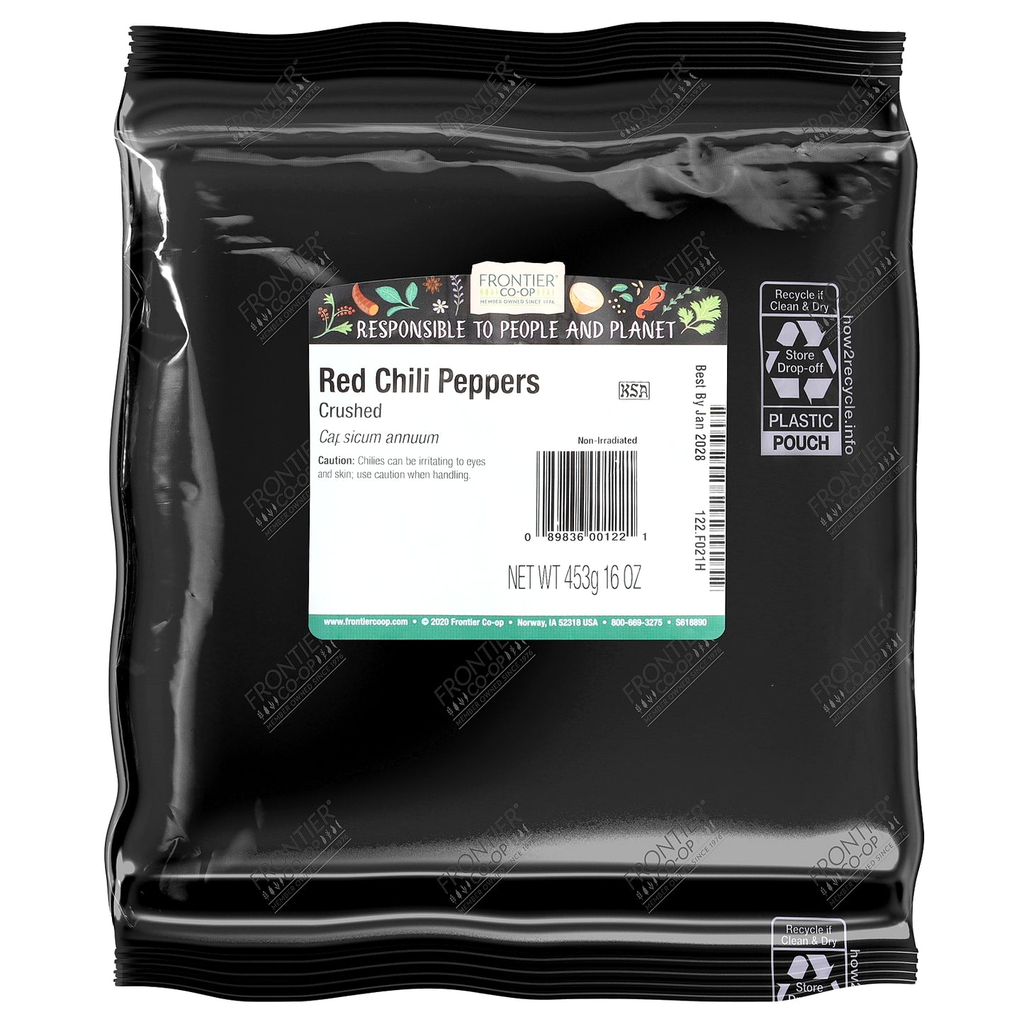 Frontier Co-op, Red Chili Peppers, Crushed, 16 oz (453 g)