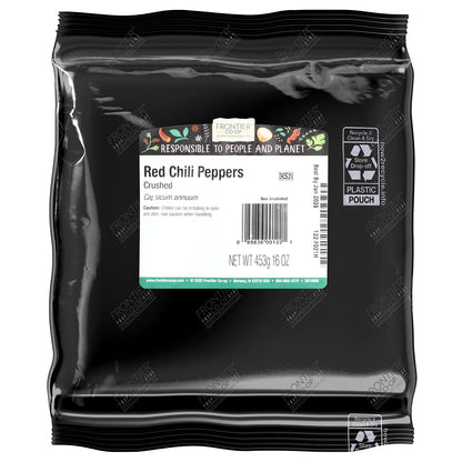 Frontier Co-op, Red Chili Peppers, Crushed, 16 oz (453 g)