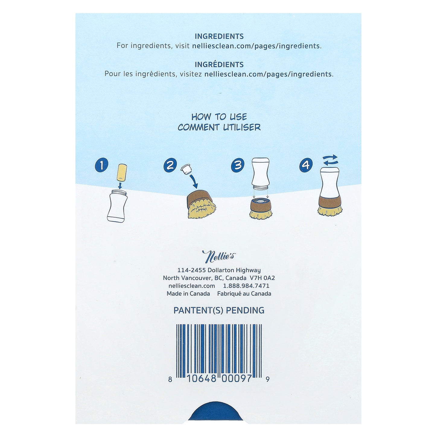 Nellie's, Dish Stick, 1 Stick, 2 Refills