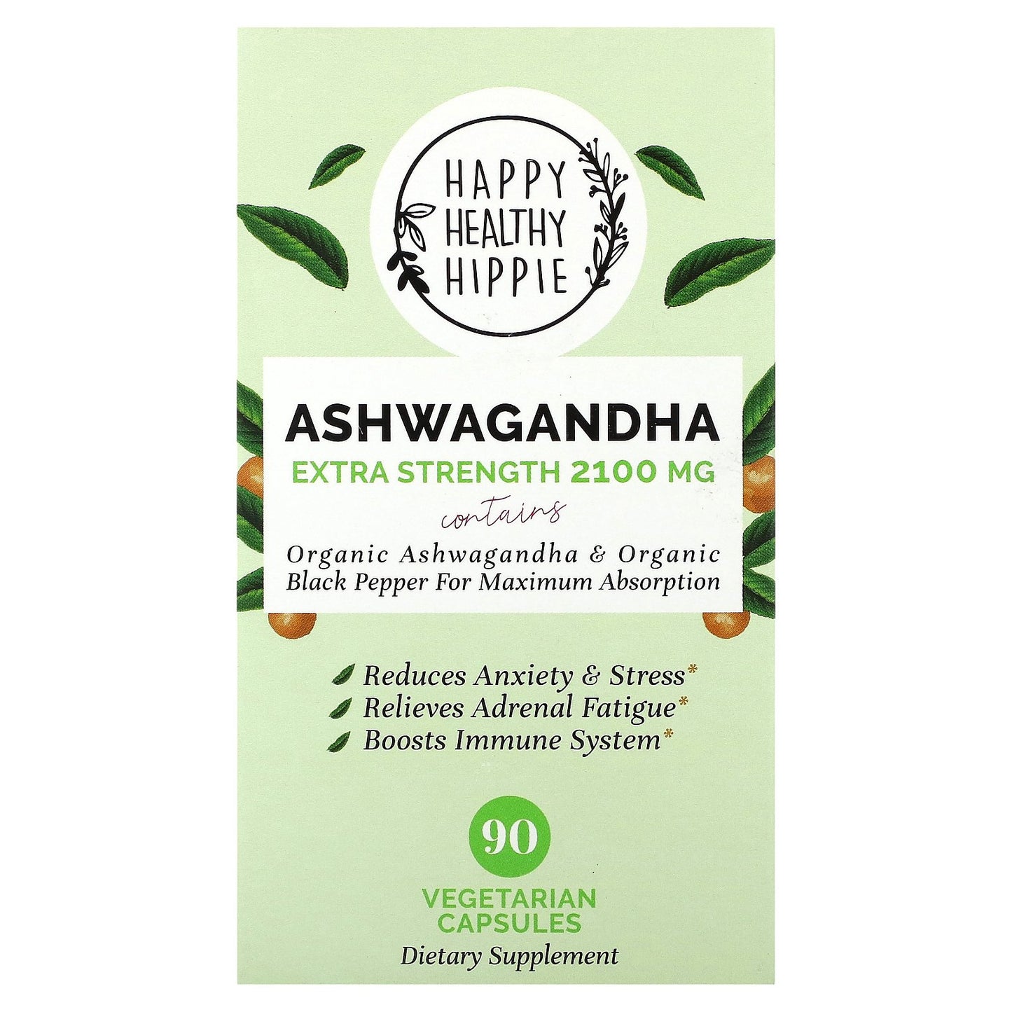 Happy Healthy Hippie, Ashwagandha, 2,100 mg, 90 Vegetarian Capsules
