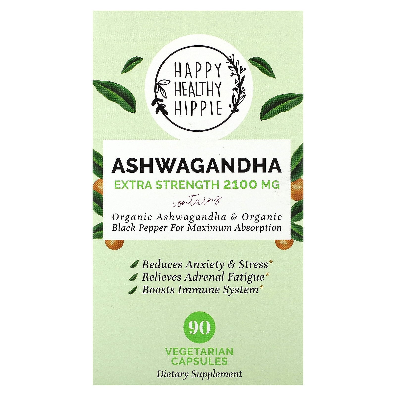 Happy Healthy Hippie, Ashwagandha, 2,100 mg, 90 Vegetarian Capsules