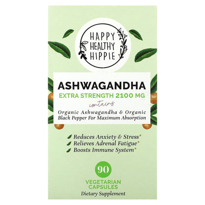 Happy Healthy Hippie, Ashwagandha, 2,100 mg, 90 Vegetarian Capsules