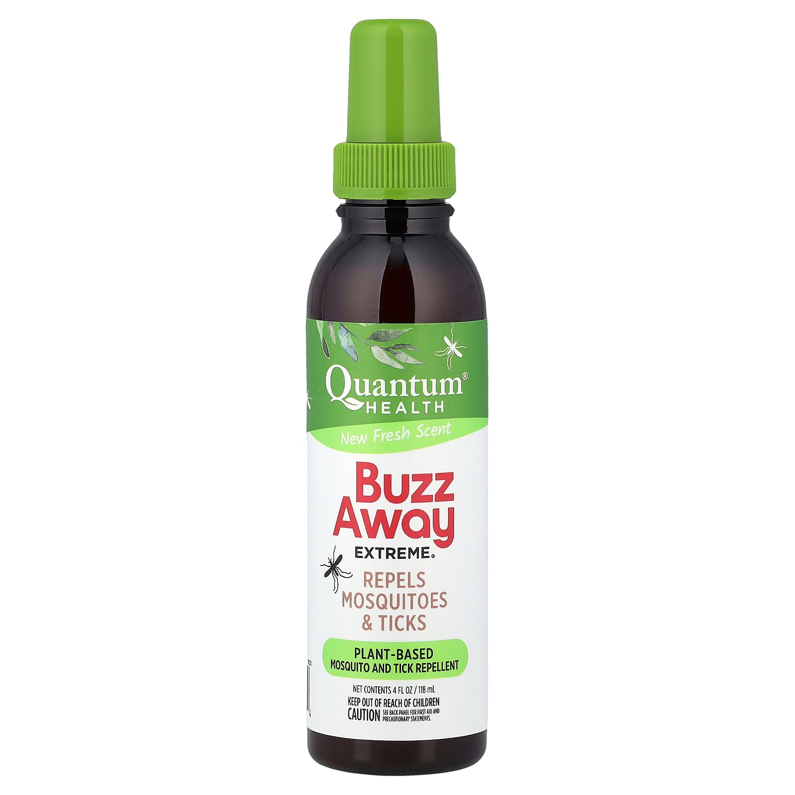 Quantum Health, Buzz Away Extreme®, Repels Mosquitoes & Ticks, Fresh, 4 fl oz (118 ml)