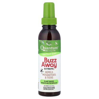 Quantum Health, Buzz Away Extreme®, Repels Mosquitoes & Ticks, Fresh, 4 fl oz (118 ml)