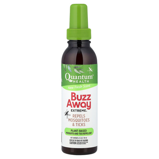 Quantum Health, Buzz Away Extreme®, Repels Mosquitoes & Ticks, Fresh, 4 fl oz (118 ml)