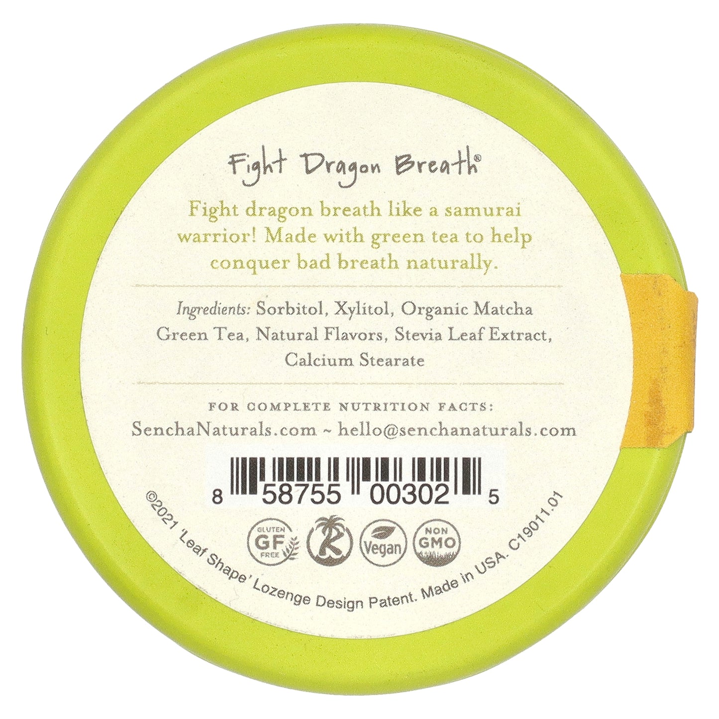 Sencha Naturals, Green Tea Mints, Tropical Mango, 1.2 oz (35 g)