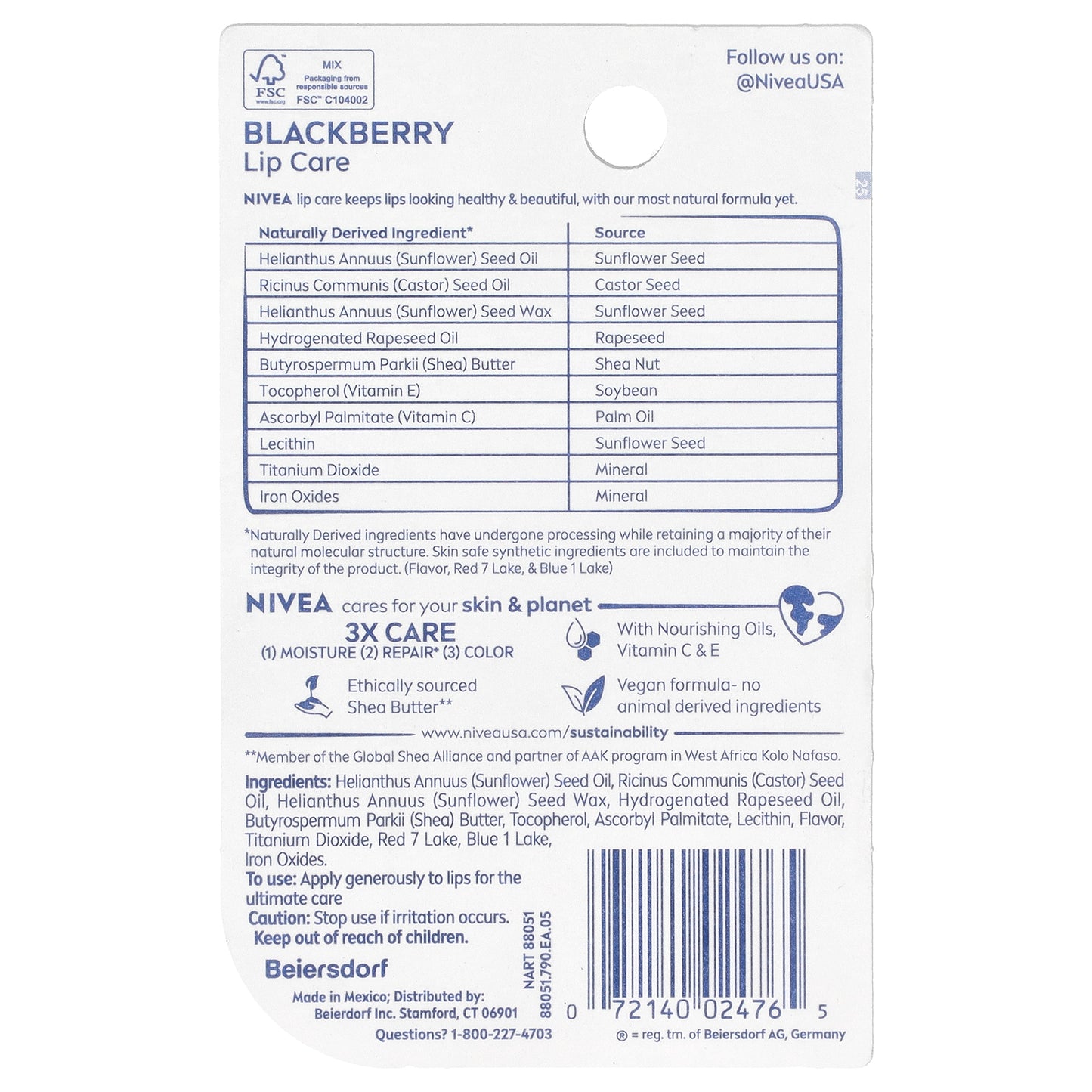 Nivea, Tinted Lip Care, Blackberry, 2 Pack, 0.17 oz (4.8 g) Each