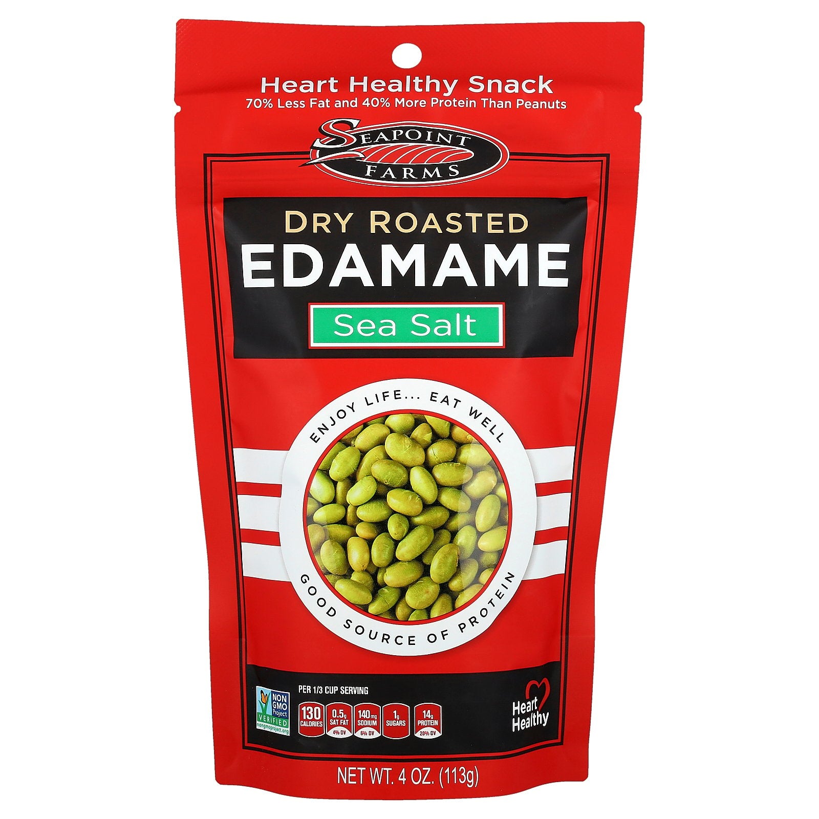 Seapoint Farms, Dry Roasted Edamame, Sea Salt, 4 oz (113 g)