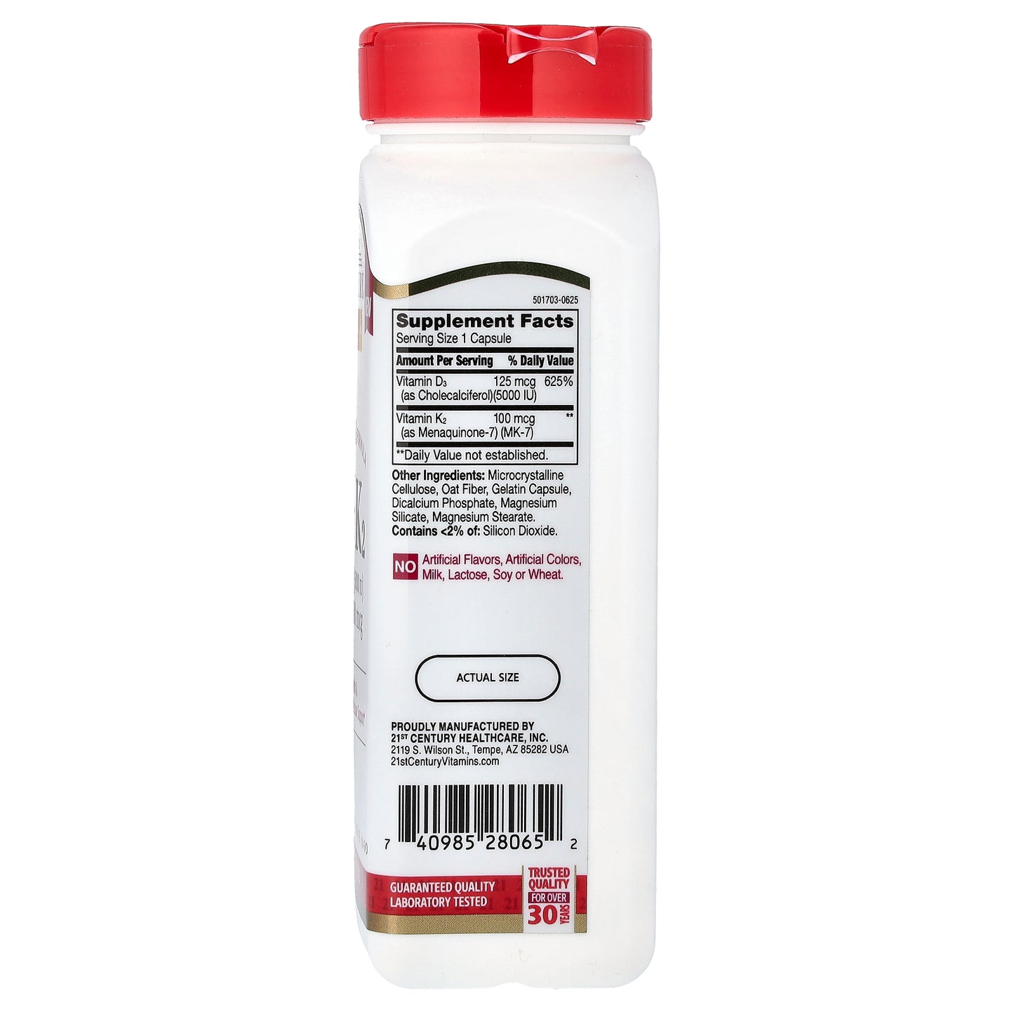 21st Century, D3 + K2, 120 Capsules