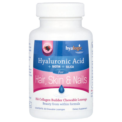 Hyalogic, HA Collagen Builder, Hyaluronic Acid + Biotin +Silica, Mixed Berry, 30 Chewable Lozenges