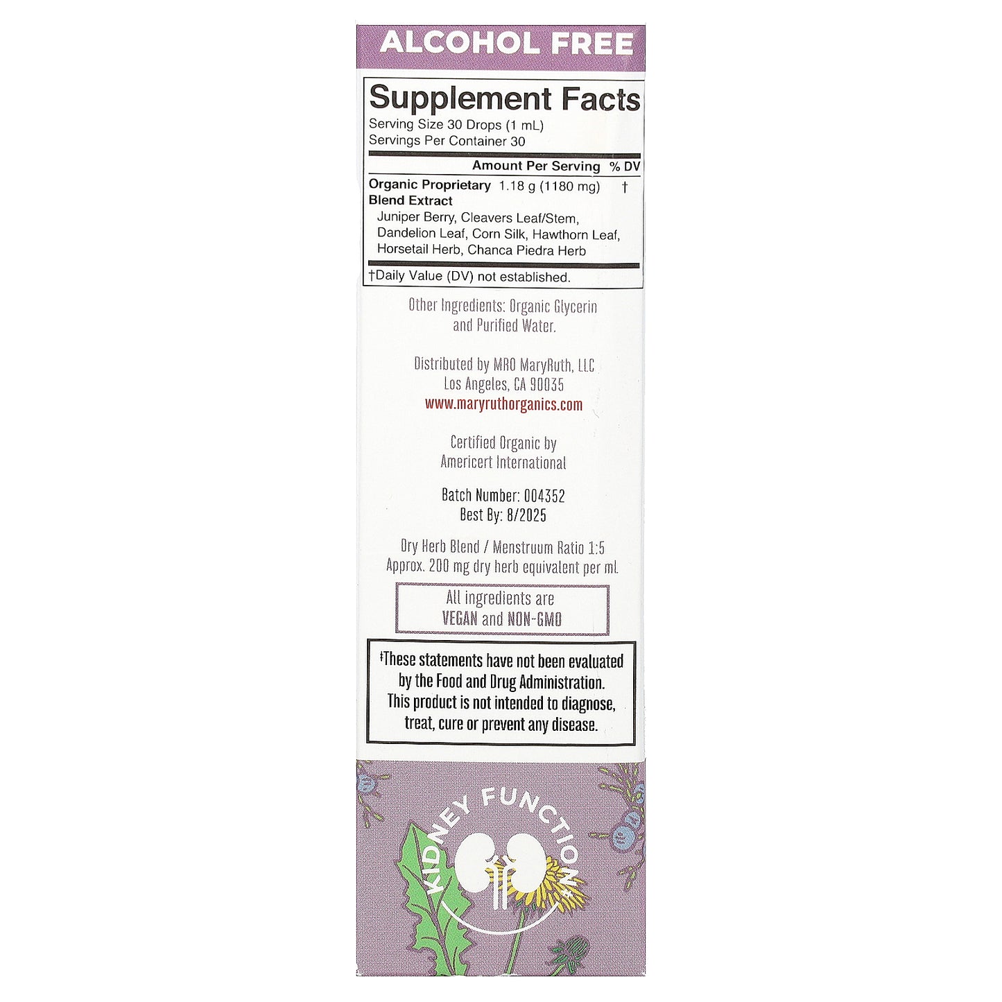 MaryRuth's, Organic Kidney & Bladder Liquid Extract, Alcohol Free, 1 fl oz (30 ml)