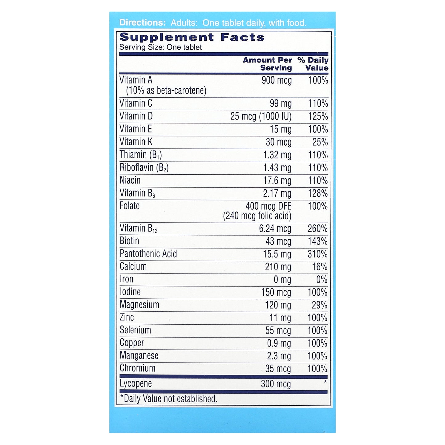 One-A-Day, Men's Complete Multivitamin, 100 Tablets