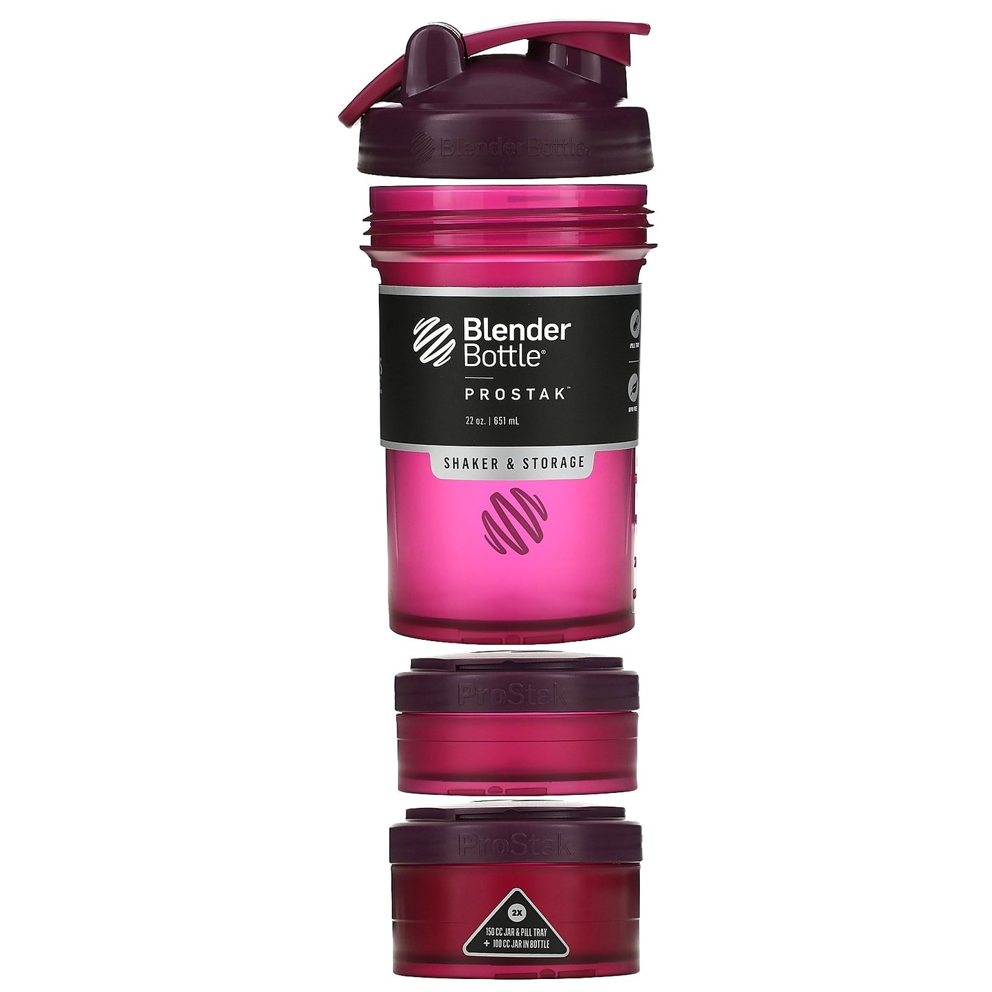 Blender Bottle, Pro Stak, Plum, 22 oz (651 ml)