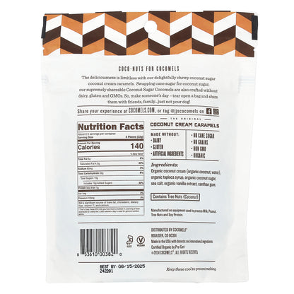 Cocomels, Coconut Cream Caramels, Coconut Sugar, 3 oz (85 g)