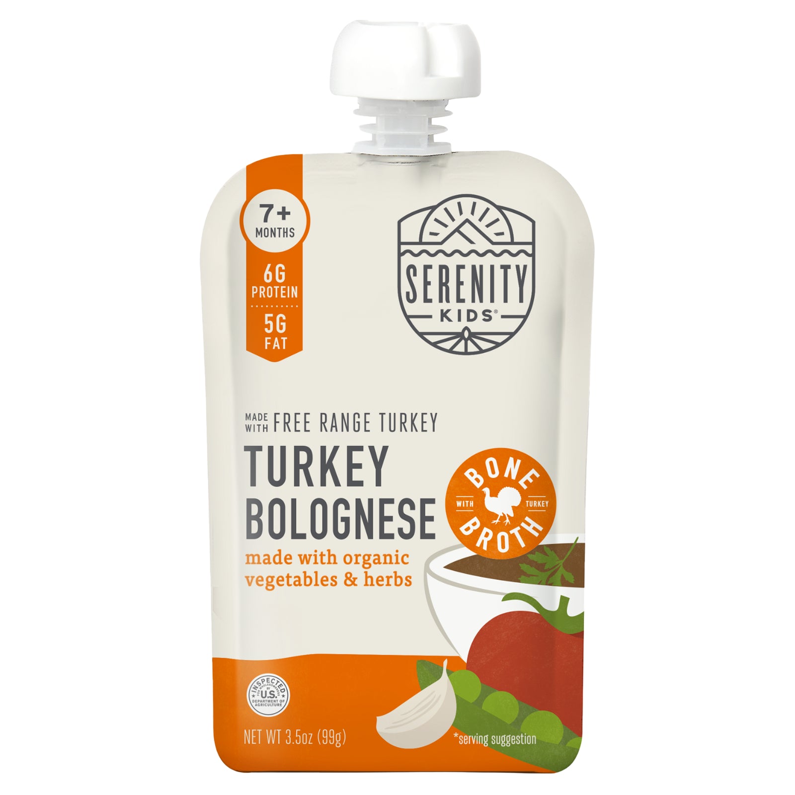 Serenity Kids, Turkey Bolognese with Organic Vegetables & Herbs, 7+ Months, 3.5 oz (99 g)
