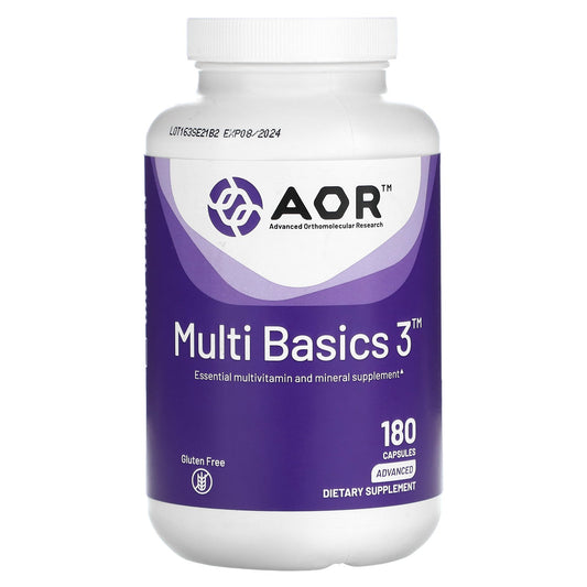 Advanced Orthomolecular Research AOR, Multi Basics 3, 180 Capsules