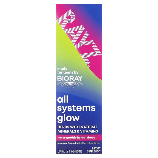 Bioray, Rayz, All Systems Glow, For Teens, Raspberry, 2 fl oz (59 ml)