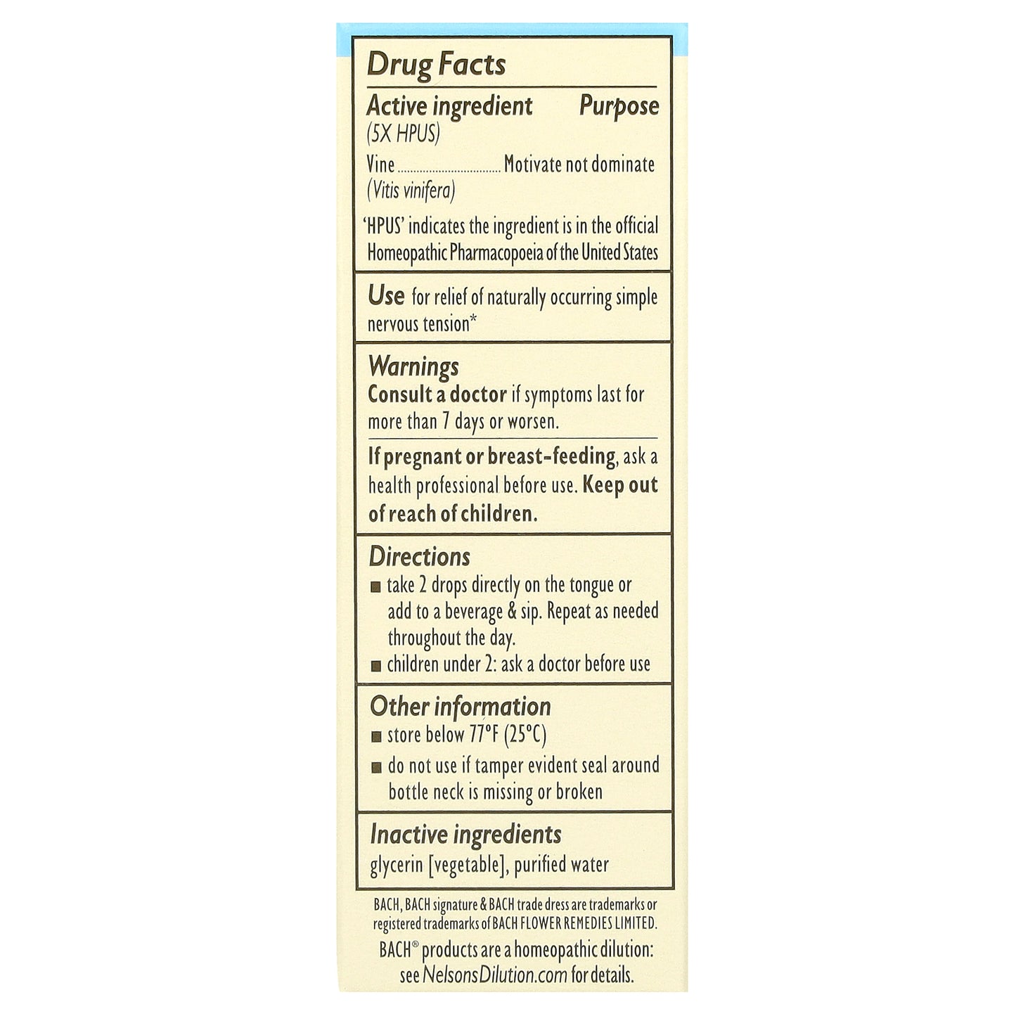 Bach, Original Flower Remedies, Vine, 0.35 fl oz (10 ml)