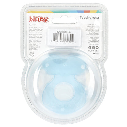 Nuby, Teethe-eez, Silicone Teether, 3+ Months, Blue, 1 Count