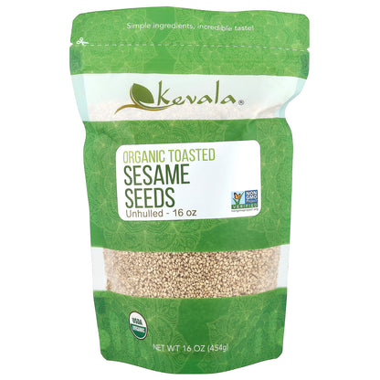 Kevala, Organic Toasted Sesame Seeds, Unhulled, 16 oz (454 g)