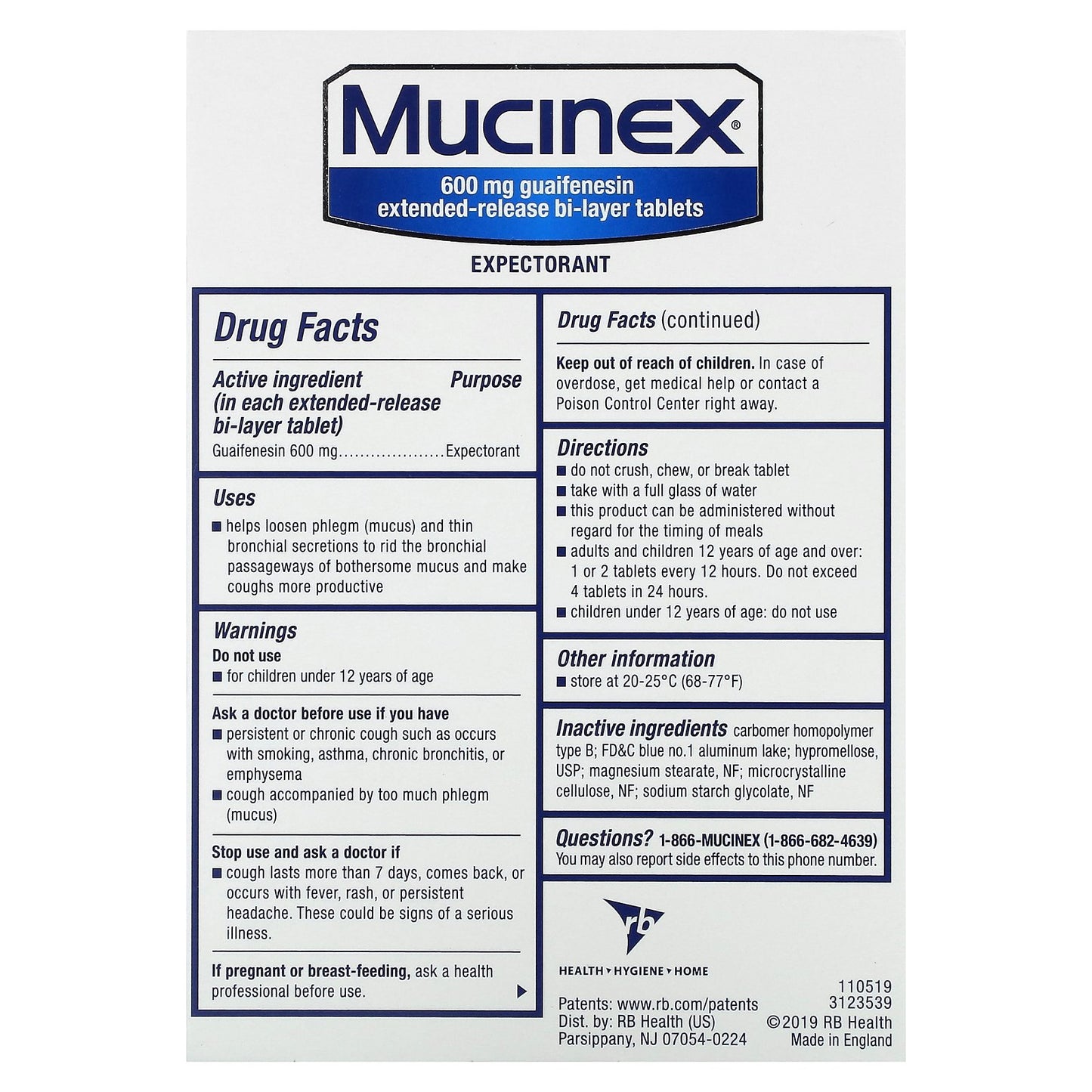 Mucinex, 20 Extended-Release Bi-Layer Tablets