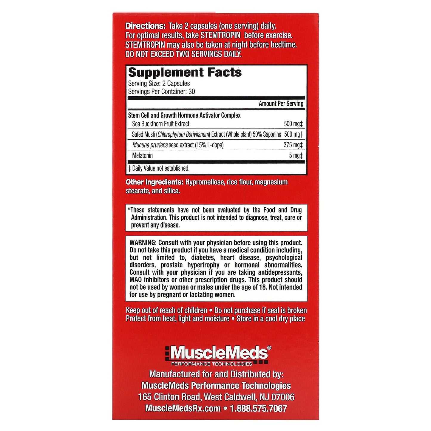 MuscleMeds, Stemtropin, 60 Capsules