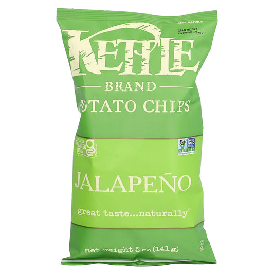 Kettle Foods, Potato Chips, Jalapeno, 5 oz (141 g)