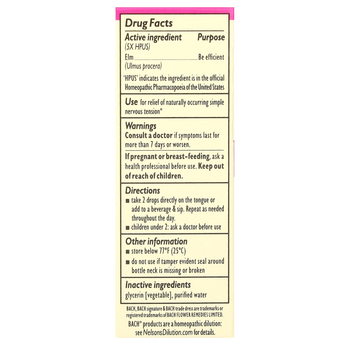 Bach, Original Flower Remedies, Elm, 0.35 fl oz (10 ml)