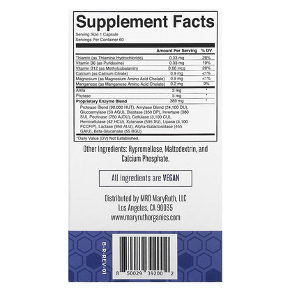 MaryRuth's, Ultra Digestive Food Enzymes, 60 Capsules