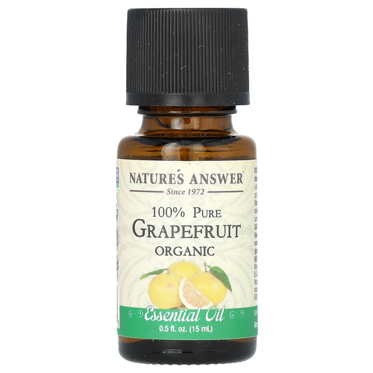 Nature's Answer, 100% Pure Organic Essential Oil, Grapefruit, 0.5 fl oz (15 ml)